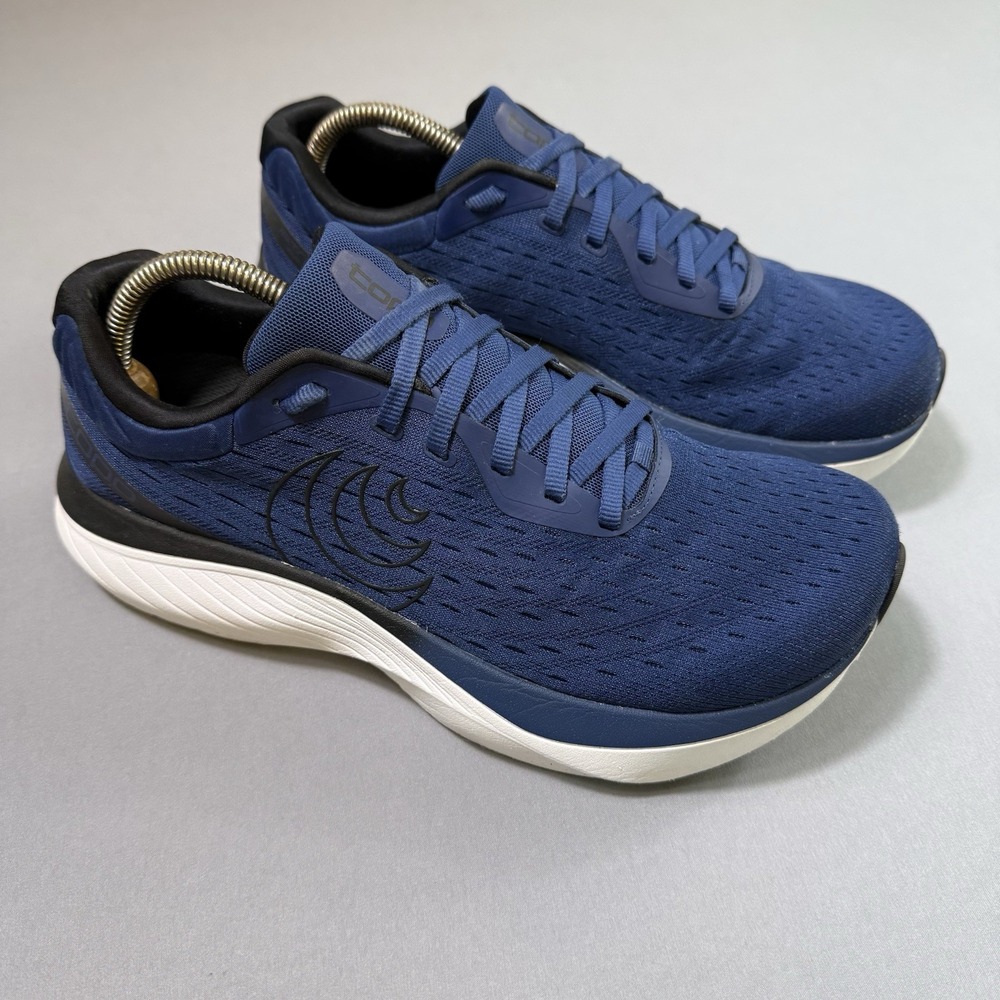 Topo Athletic Atmos Navy Blue/White Running Shoes 5MM Drop Mens 9.5 WIDE